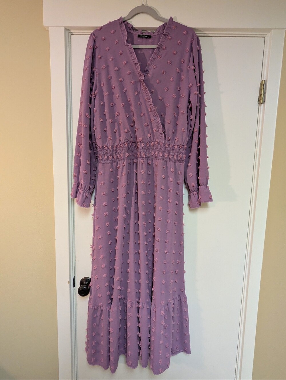 Violet V-neck Maxi Dress With Ruffles